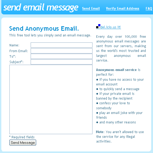 ENVIAR CORREO ANONIMOS enviar correo anonimos:
