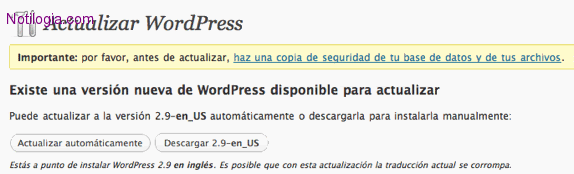 wordpress 2.9